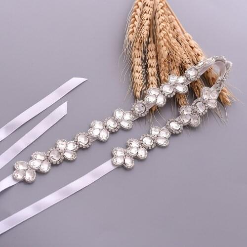 S397 Shiny Rhinestone Bride Wedding Accessories Women Prom Evening Dresses Belt Bridesmaid Dress Belts Female Jewelry Sash