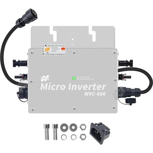 Mars Rock 600W Micro Inverter Solar On Grid Pure Sine Wave MPPT 22-50V DC to AC 120V 230V Max 2 PCS 330W Solar Panel IP65