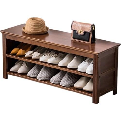 Modern Bamboo Shoe Bench Rack Storage Shelf Organizer for Bedroom Living Room Bathroom Hallway Entryway Corridor and Garden