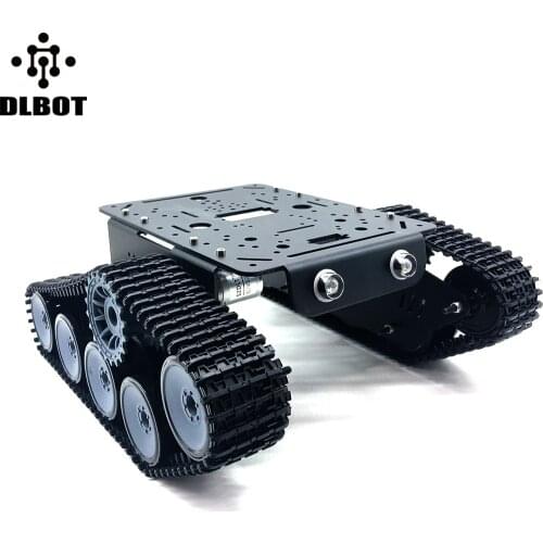 T300P Aluminum Alloy Body smart tank chassis with robot arm interface,plastic wheel / plastic track for DIY Robotic Competition