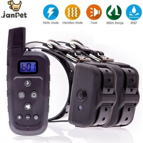 Waterproof Pet Dog Training Collar With 600M Remote Control Electric Shock Collar Rechargeable Pet Trainer Support 3 Dogs