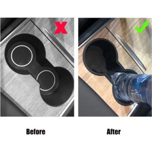 Storage Box Water Cup Holder For Tesla Model 3 2021 Modle Y PVC Durable