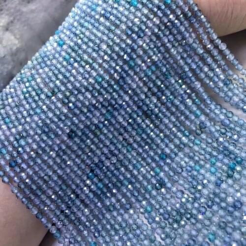 Green/blue/purple/black Zircon round faceted 2/3/4mm 14" for DIY jewelry making loose beads FPPJ wholesale nature