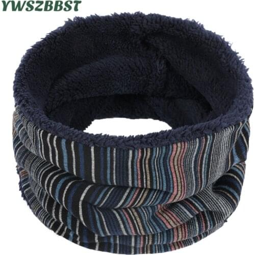Unisex Velvet Winter Scarf Boys Girls Women Men Thick Elastic Mufflers Stripe Children Neck Warmer Autumn Winter Baby Scarf
