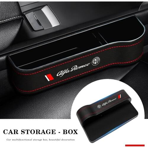 2Pcs Car Seat Gap Storage Box Crevice Plastic Storage Box Cup Phone Holder for Alfa Romeo GT Stelvio Giulia 156 Auto Accessories