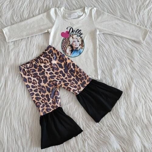 2020 wholesale children clothing kids designer clothes girls boutique bell bottom outfits hot sale fall spring clothing outfits