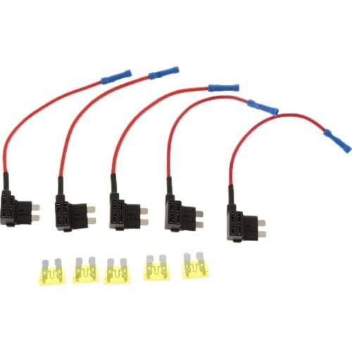 5 X Car Vehicle 12V 24V Car Motor Add-a-circuit MICRO Fuse Holder Adapter 20A