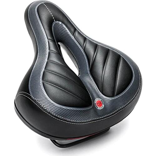 Riding Accessories Polyurethane Comfortable Soft Bicycle Saddle Big Butt Striped Black PU Bicycle Saddle Bike Seat Cushion