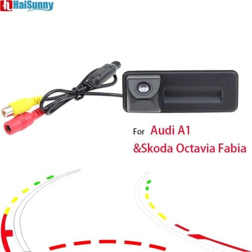 Car Parking Rear View Camera Assist CCD With Dynamic Line Reverse Trunk Handle Backup Camera For Audi A1 Skoda Octavia Fabia
