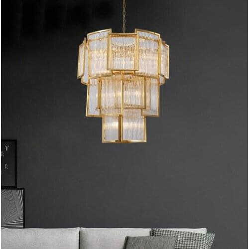 Villa living room large chandelier restaurant lamp home master bedroom atmosphere simple creative chandelier postmodern light