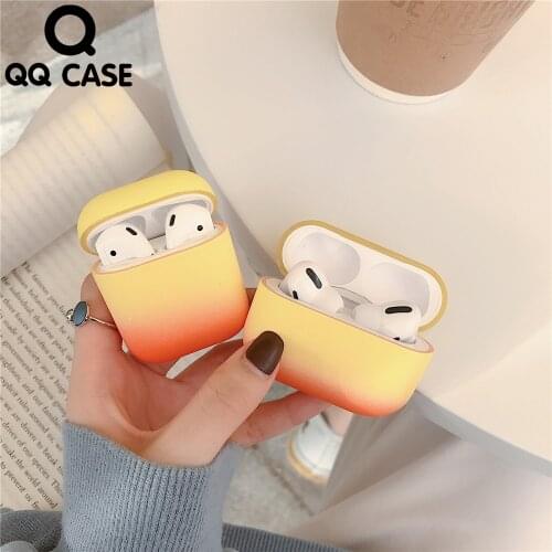 Gradient Color Case For Apple Airpods Pro Wireless Earphone Shockproof Cover For Air Pods 1 2 Matte Frosted PC Hard Charging Box