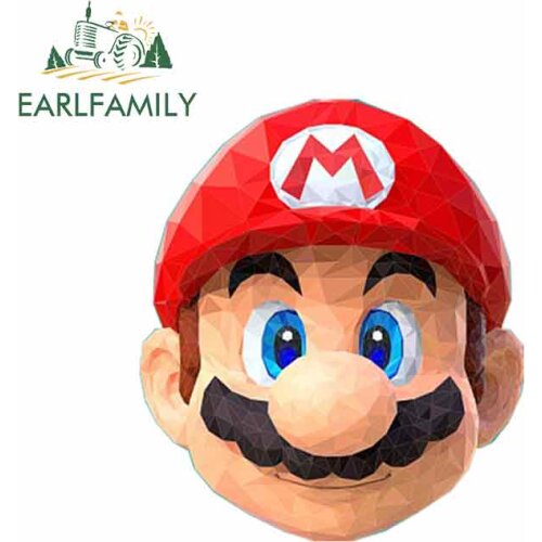 EARLFAMILY 13cm x 5.6cm for Cartoon Super Mario Cute Car Stickers and Decals Graphics Car Wrap Waterproof Auto Vinyl Sticker