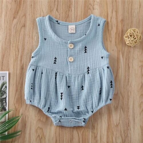 0-12 Months Newborn Infant Baby Girls Boys Clothes 2020 Summer Sleeveless Rompers For Newborn Jumpsuit Baby Boys Bodysuit Outfit