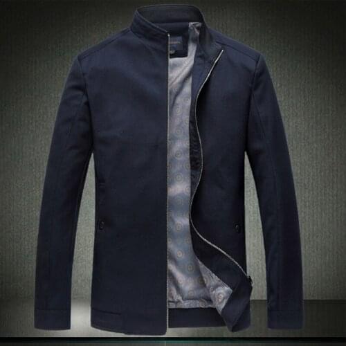 Sizes XL- 4XL Plus 5XL 6XL 7XL High Quality Loose Solid Mens Jacket Coat Business Casual Stand Collar Zipper Outerwear 8013