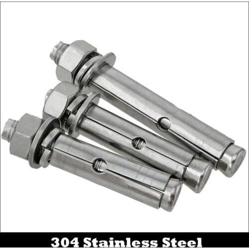 M16 M16*100/120/150/200 M16x100/120/15/200 304 Stainless Steel External Hex Hexagon Expansion Screw Sleeve Concrete Anchor Bolt