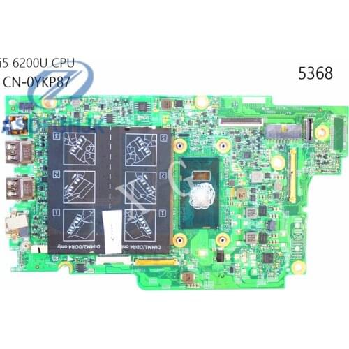 Laptop Motherboard YKP87 0YKP87 CN-0YKP87 For Dell For Inspiron 5368 Motherboard With SR2EY Cpu Integrated 100% Test ok