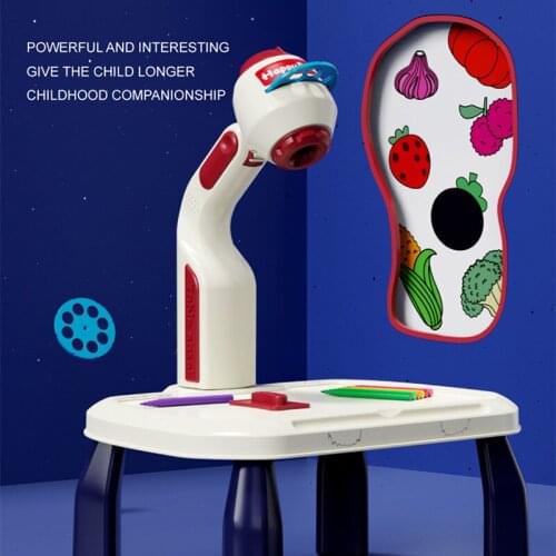 Multifunctional Childrens Drawing Projection Desk With Light And Music Fun Painting Sketching Electric Study Desk Education Toy