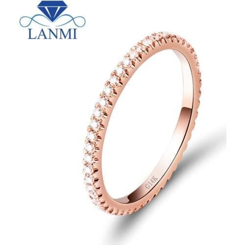 Fashion Lady Ring Real Diamond Women Wedding Ring Solid 14K Rose Gold Wedding Ring Cheap Gold Ring For Engagement Gift Jewelry