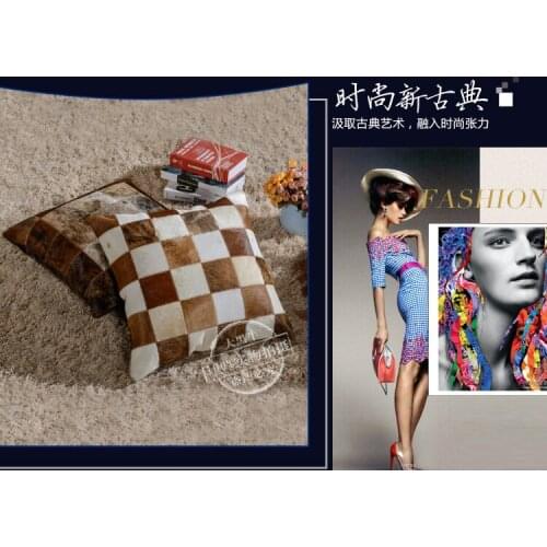 Fashionable art pillows 100% natural genuine cowhide leather travel pillow neck