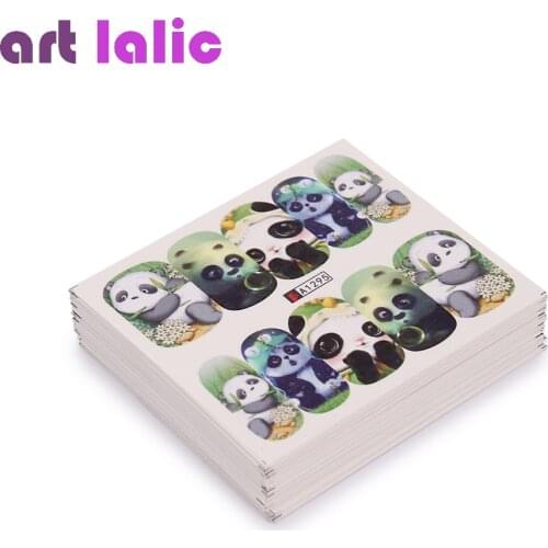 50pcs Mixed Designs Nail Sticker Cute Cat Dog Panda Water Transfer Decal Watermark Nail Art Decoration for Manicure Watermark