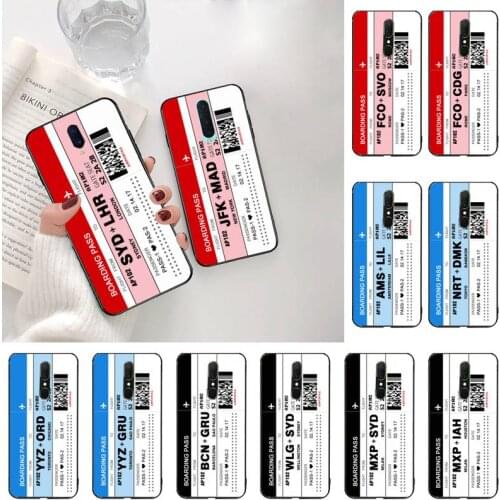 Air Ticket Plane Boarding Pass Phone Case For Oppo A5 A9 2020 Reno2 z Renoace 3pro A73S A71 F11