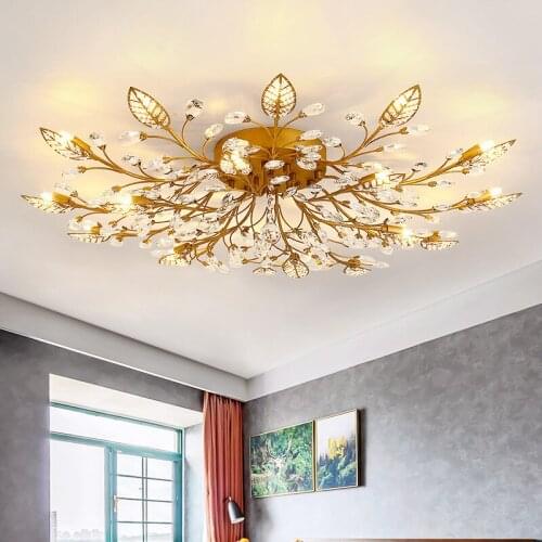 Modern Crystal Ceiling Chandelier Indoor Lighting Chandeliers For Living Room Bedroom LED Fixture Lights Samsarah Lighting