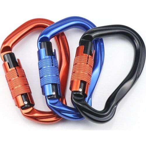 23/25KN D Shape Professional Carabiner Climbing Key Hooks Mountaineering Protective Equipment High Quality Outdoor Accessories