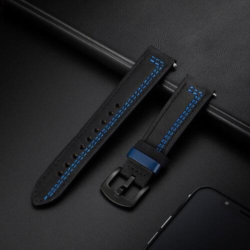 New Genuine Leather Watch Strap 20MM 22MM For Samsung Galaxy Watch 42 46mm S3 S2 Sport For Amazfit bip Quick Release WatchBand