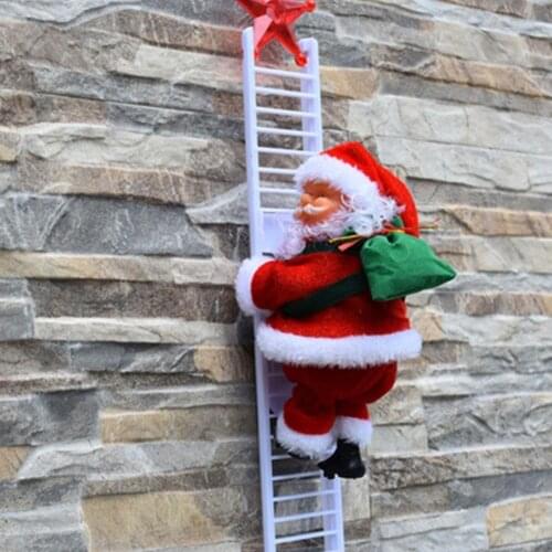 Christmas Santa Claus Electric Climb Ladder Hanging Decoration Christmas Tree Ornaments Funny New Year Kids Gifts Party Decor