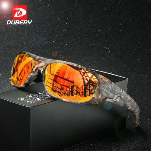 DUBERY High Quality Polarized Sunglasses Men Fashion Camouflage Frame Sport Style Sun Glasses Driveing Night Vision Goggles B27