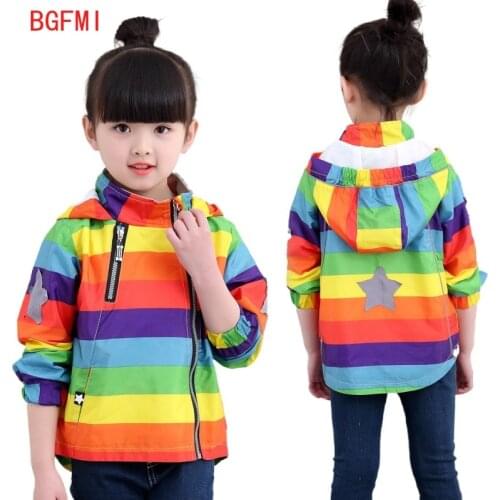 Outerwears Sweatshirts Casual Childrens Rainbow Coats Boys Bomber Jackets Spring Baby Girls Windbreaker Kids Hoodies for Boys