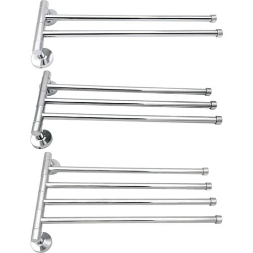 Stainless Steel Towel Bar Rotating Towel Rack Bathroom Kitchen Wall-mounted Towel Polished Rack Holder Hardware Accessory