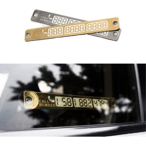 Temporary Stop Signs Luminous Parking Card Car Front Card Car Number Stickers Signs Auto Sticker Accessories Reflective Strip