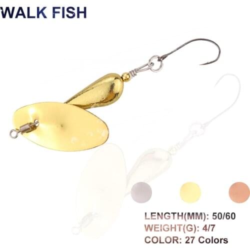 WALK FISH 50mm/60mm Spinner Sequins Fishing Lure Jigging Baits With Single Hook Wobbler Fishing Baits Bass Pike Fishing Tackles