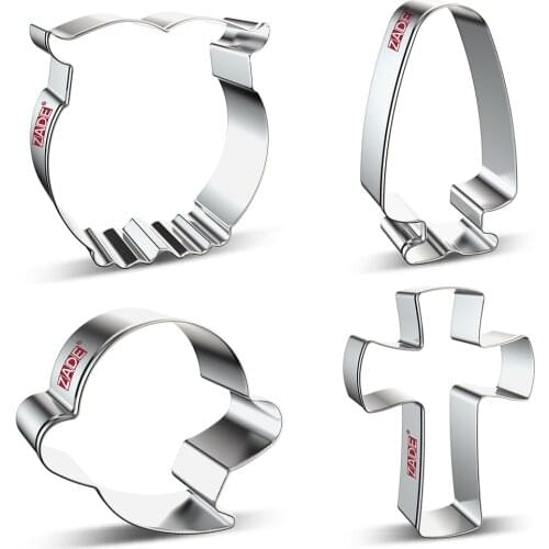 ZADE Halloween Cookie Cutter Owl,Ghost, Biscuit Fondant Sandwiches Cutters - Stainless Steel