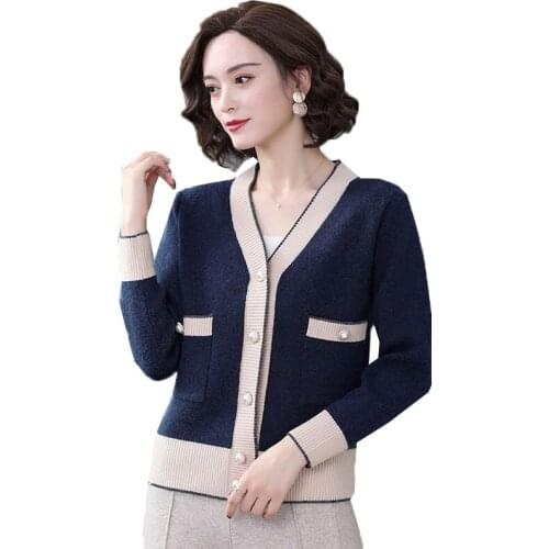 Female Knit Cardigan Sweater кардиган женский Spring Autumn Casual Mid-Length Knitted Sweater Cardigan Jacket Top Mujer Feminina