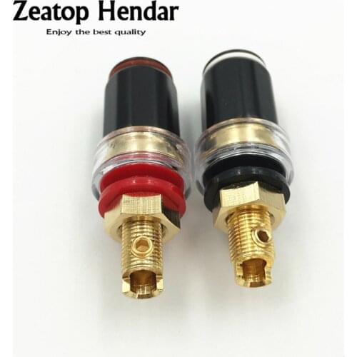 10Pcs Brass HIFI Crystal Binding Post for Thread Audio Speaker Amplifier 4mm Banana Female Plug Sockets Terminals Connector