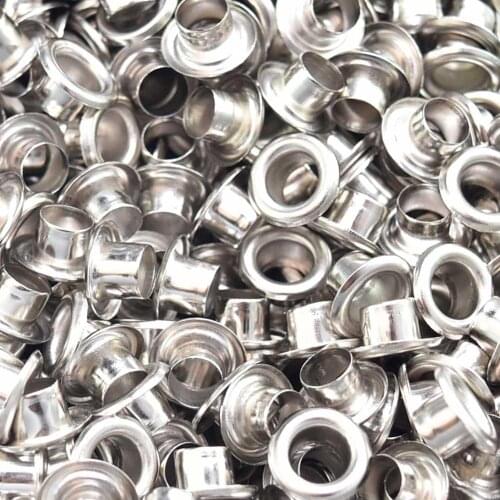 50pcs Metal Eyelets 5mm Round Eye Rings for Leather Craft Repair Hiking Shoes Belt Bag Tag Clothes Hat Tent Accessories