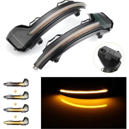 2pcs For VW Volkswagen Tiguan MK2 2017 2018 2019 LED Dynamic Turn Signal Light Side Rearview Mirror Indicator Sequential