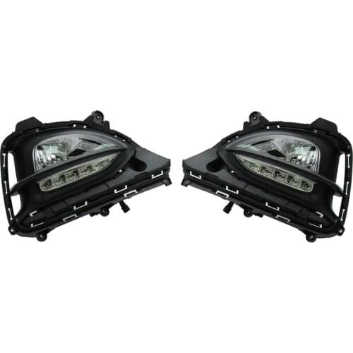 2Pcs for Hyundai I20 2018- 2019 LED Daytime Running Light Fog Lamp with Yellow Light