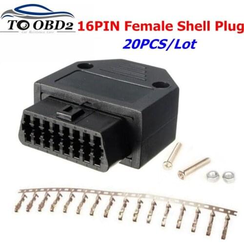 20PCS/Lot OBD2 16pin Female Connector 16 pin ObdII Connector Obd 2 Female Wire Connector Plug Adapter Diagnostic Accessories