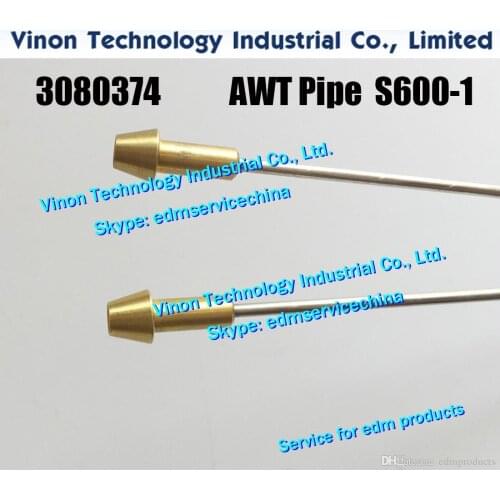 3080374 edm AWT Pipe L=285 D=2.0-0.7mm S600-1 Upper for Sodic A500,A325,AP200L AWT 85 type 0200428 edm AWT PIPE for 85