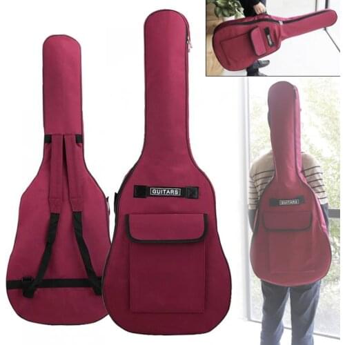 40/41 Inch Oxford Fabric Guitar Case Gig Bag Double Straps Padded 5mm Cotton Soft Waterproof Backpack