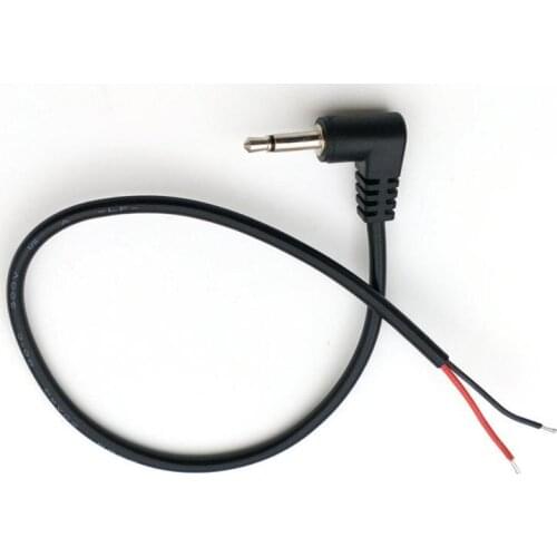 50pcs 3.5mm mono Right angle Male Plug 20AWG CABLE 28cm