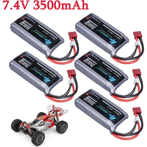 7.4V battery For Wltoys 144001 car 2s 3500mah lipo battery T Plug for Wltoys 144001 12423 12428 124019 124018 RC car battery