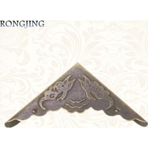 100x Antique Corner Bracket Fixed Wrap Angle Wood Bags Angle Household Corners Furniture Fittings Bags Accessories Corner Edging