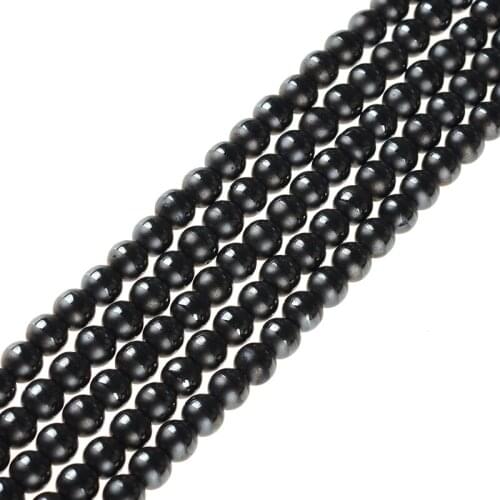 Natural Stone 6/8/10/12mm Black line Hematite beads Round shape beads stone for Jewelry bracelet necklace Making DIY Accessories