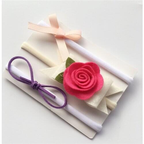 2017 New 25 colors 3pcs/set baby girl boy nylon headband kids Flower Headband Bowknot elastic hair Band bebe