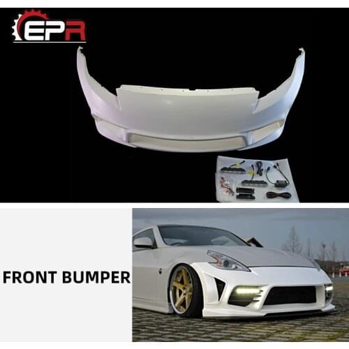 For Nissan 370Z Z34 (2009+) WBS Style Carbon Fiber/FRP Front Bumper Body Kit Tuning Trim For 370Z Racing Part Front Bumper