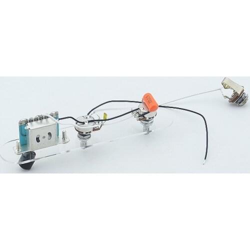 1 Set GuitarFamily Electric Guitar Wiring Harness ( 2x 250K Pots + 3-Way Switch + Jack ) With Control Plates ( #1096 )